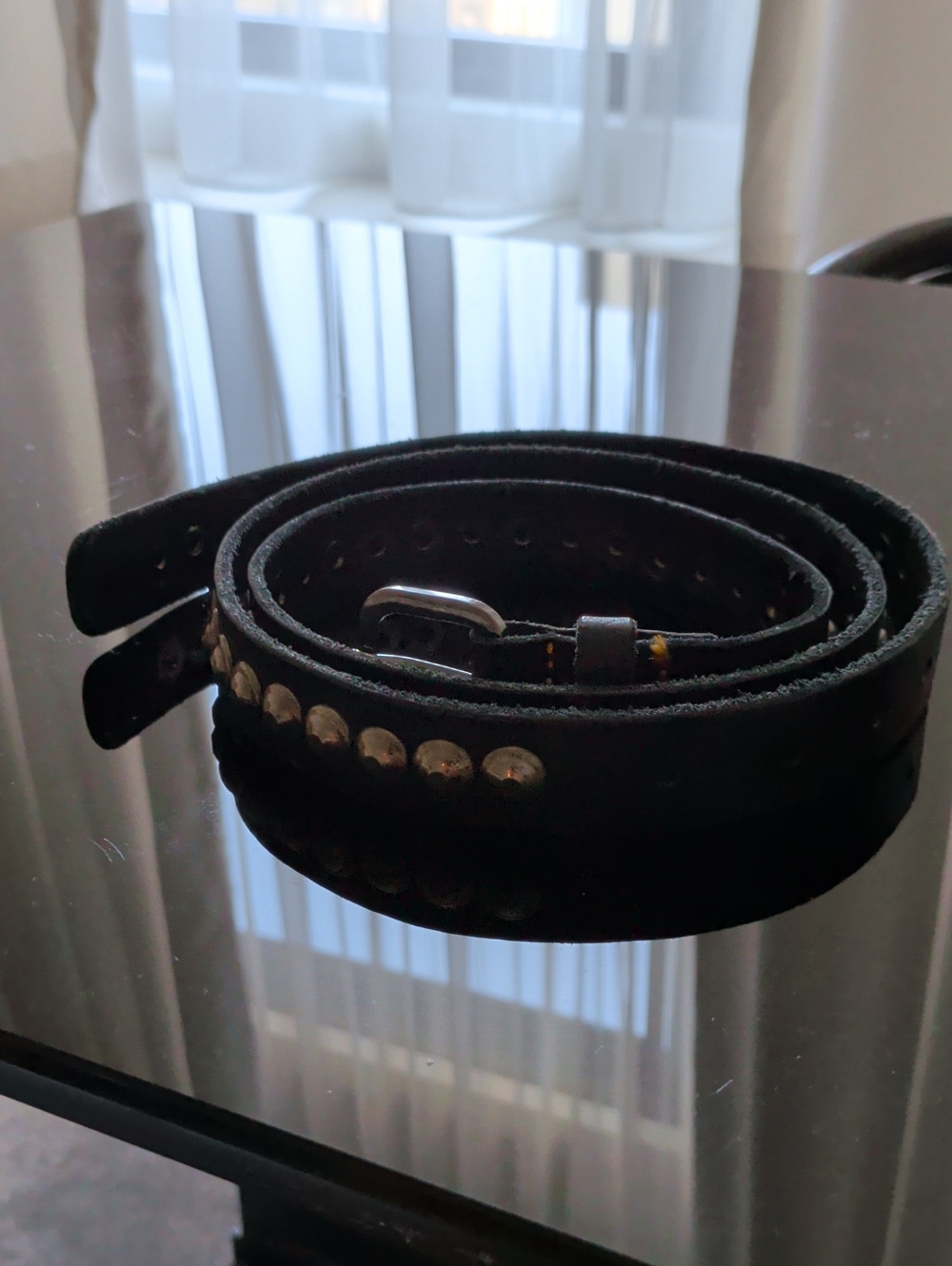 tba Black Studded Leather Men’s XXL Belt